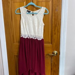Size 7 red and white dress
